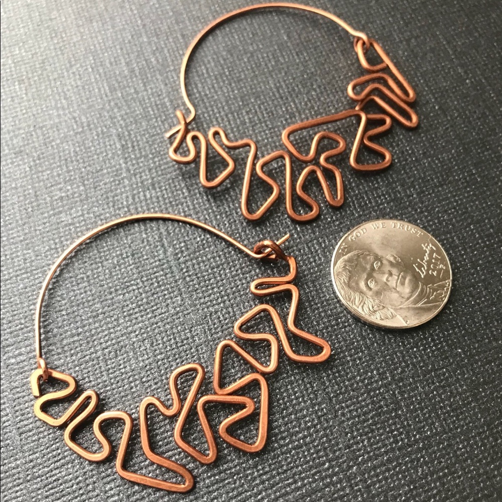 Abstract copper earrings